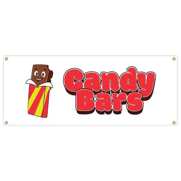 Signmission Candy Bars Banner Heavy Duty 13 Oz Vinyl with Grommets Single Sided B-Candy Bars - main